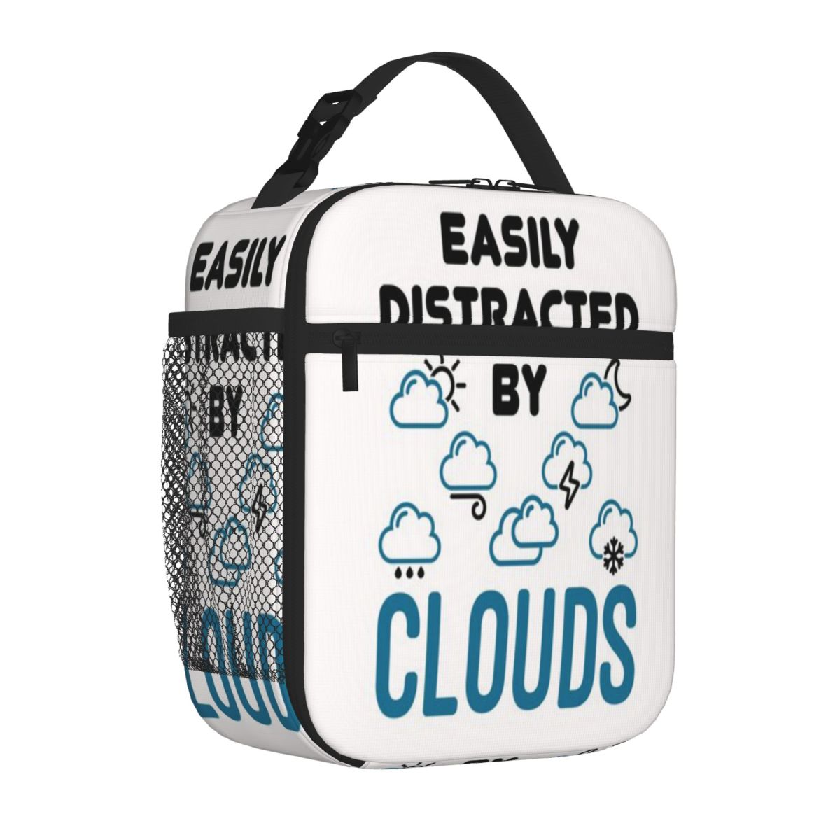 Bestselling Easily Distracted By Clouds Weather Meteorology Solid Color Leakproof Lunch Bag Teen School Travel Lunch Bag One Size