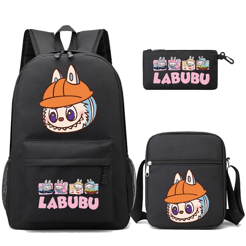 3Pcs/set Cute Printed Backpack with Shoulder Bag Pencil Case Student Girl Boy Schoolbag Large Capacity Bookbag Travel Bag