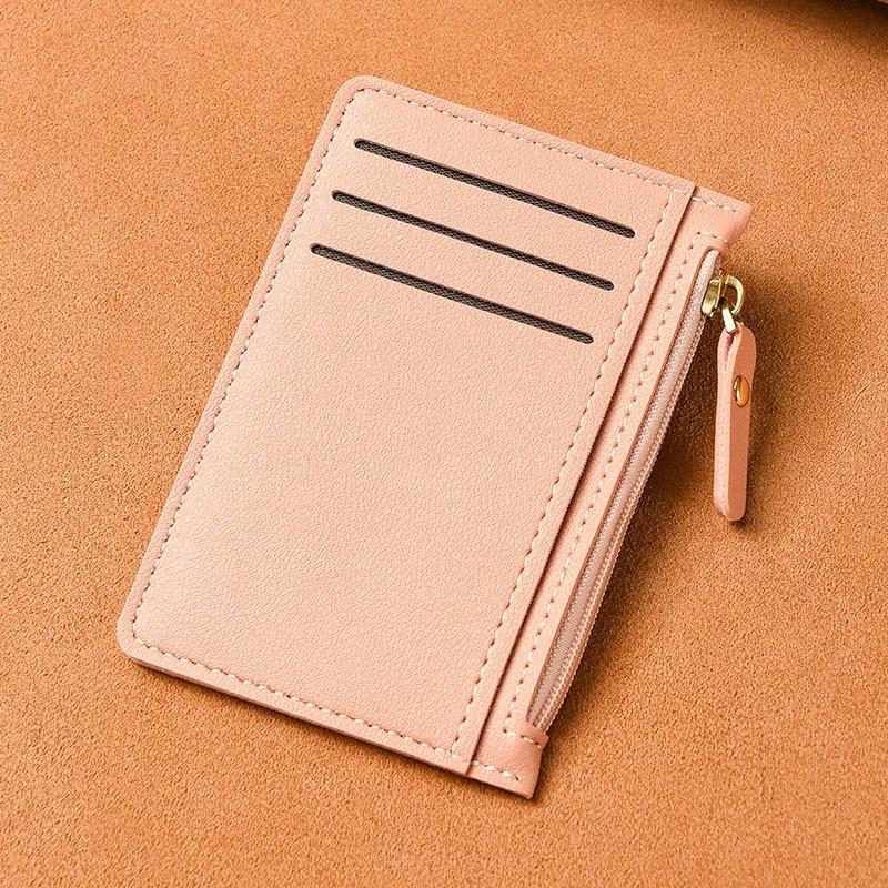Ultra Thin Multi Slot Card Bag Women Zipper Coin Purse Coin Pouch Large Capacity ID Card Holder Credit Card Holder Badge Holder