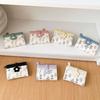 Print PU Leather Card Holder Floral Folding Card Bag Fashion Design Flower Short Wallet  Travel