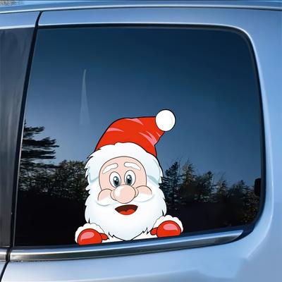 Merry Christmas Vehicle Stickers, Waterproof Santa and Reindeer Window Grilles, Suitable for Car Computer Stickers Car Sticker