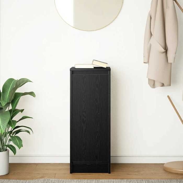 VidaXL Buffet chêne noir 29,5x34x76 cm bois d'ingénierie, meuble de rangement, meuble de rangement de cuisine, meuble de 861608