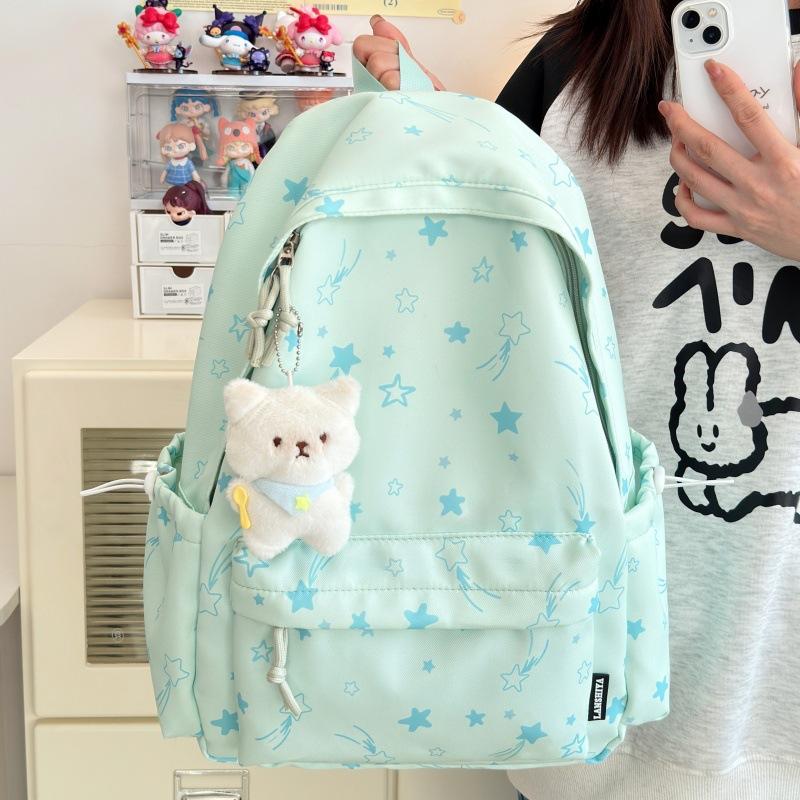 Schoolbag New Small Fresh Schoolbag for Girls, Simple Small Floral Backpack, Light and Large-capacity High School Backpack