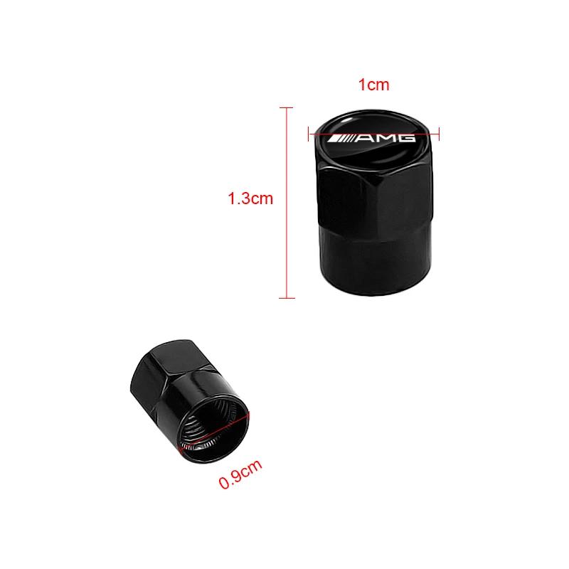For Mercedes Benz AMG W204 W205 C200L W203 Car Accessories 4Pcs Car Tire Valve Stems Cap Metal Tire Wheel Stem Air Valve Cap BI1