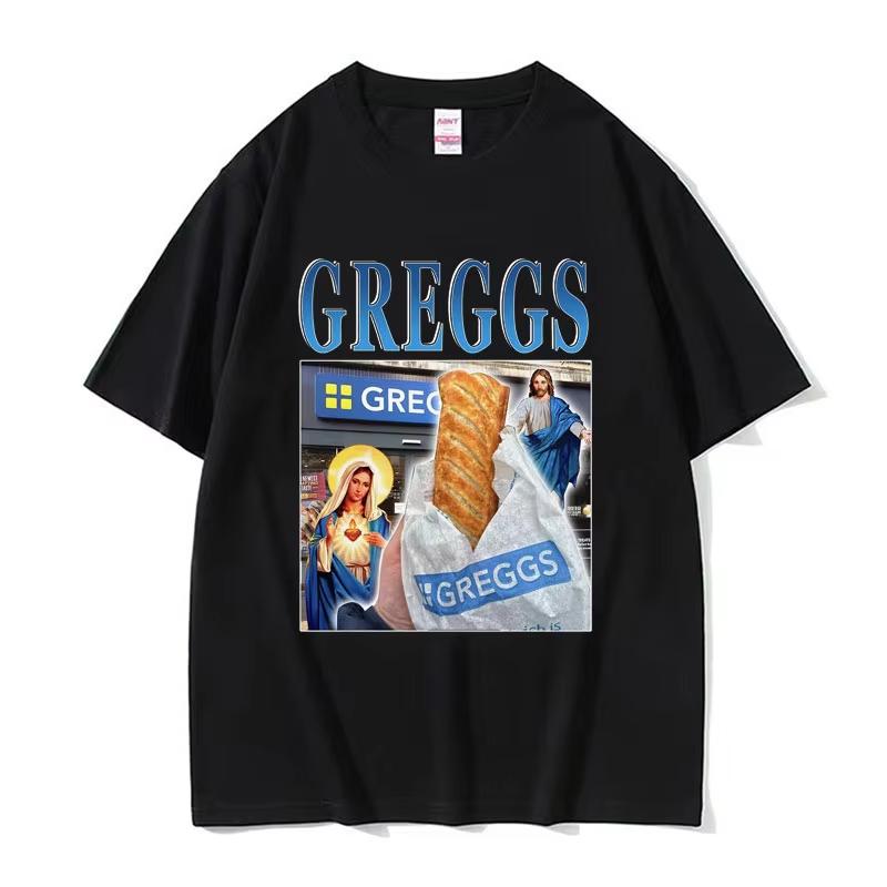 

Greggs Homage Bakery Chain Funny Meme Graphic T Shirt Men Women Vintage Clothing Tees Casual Cotton Oversized T-shirt Streetwear S разноцветный