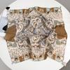 High-end light luxury Korean hanging ear square scarf ethnic style versatile fringed waist seal belt retro cashew print silk scarf