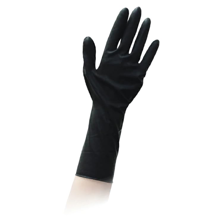 [Beaute & Sante Marche] Okamoto Black Gloves, Medium, 50 Count + Original Logo Sticker