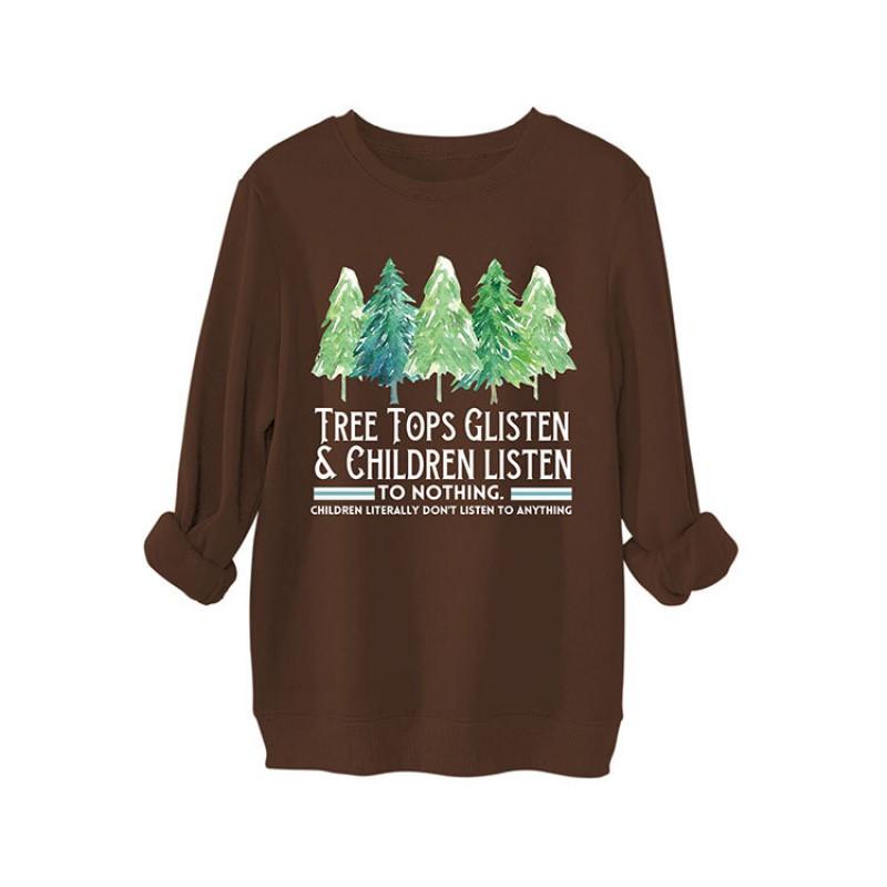 Tree Tops Glisten Kids Thick Sweatshirt Comfortable Fashion Printed Pullover