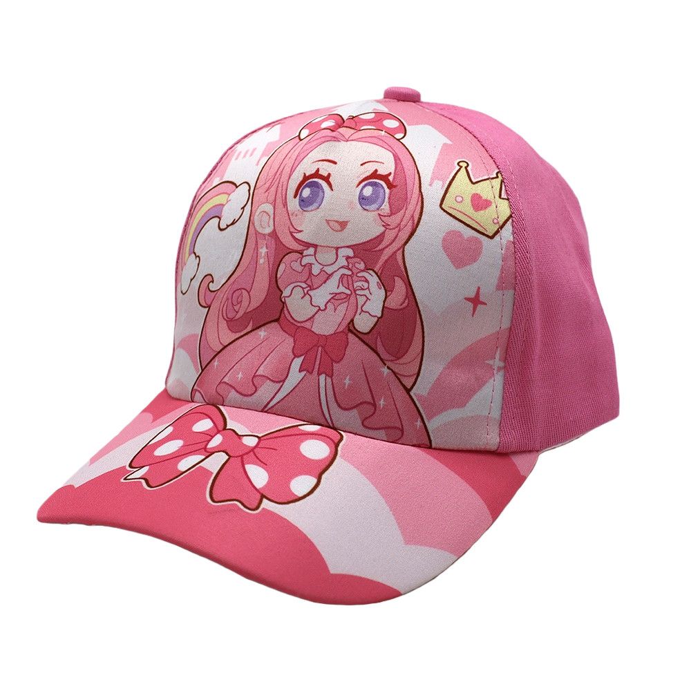 Cartoon Princess Patterned Baseball Cap - Cute Princess Patterned Sun Hat for Children - Beret-style Hat