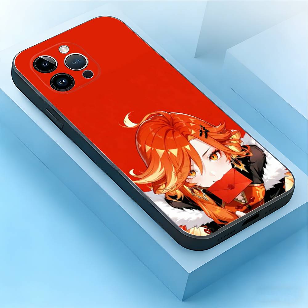 

Genshin Impact Mavuika Phone Case For iPhone 17,16,15,14,13,12,11,Pro,Max,Plus,Mini,Air,SE Anti Fall Black Matte Soft Bumper iPhone12PROMAX