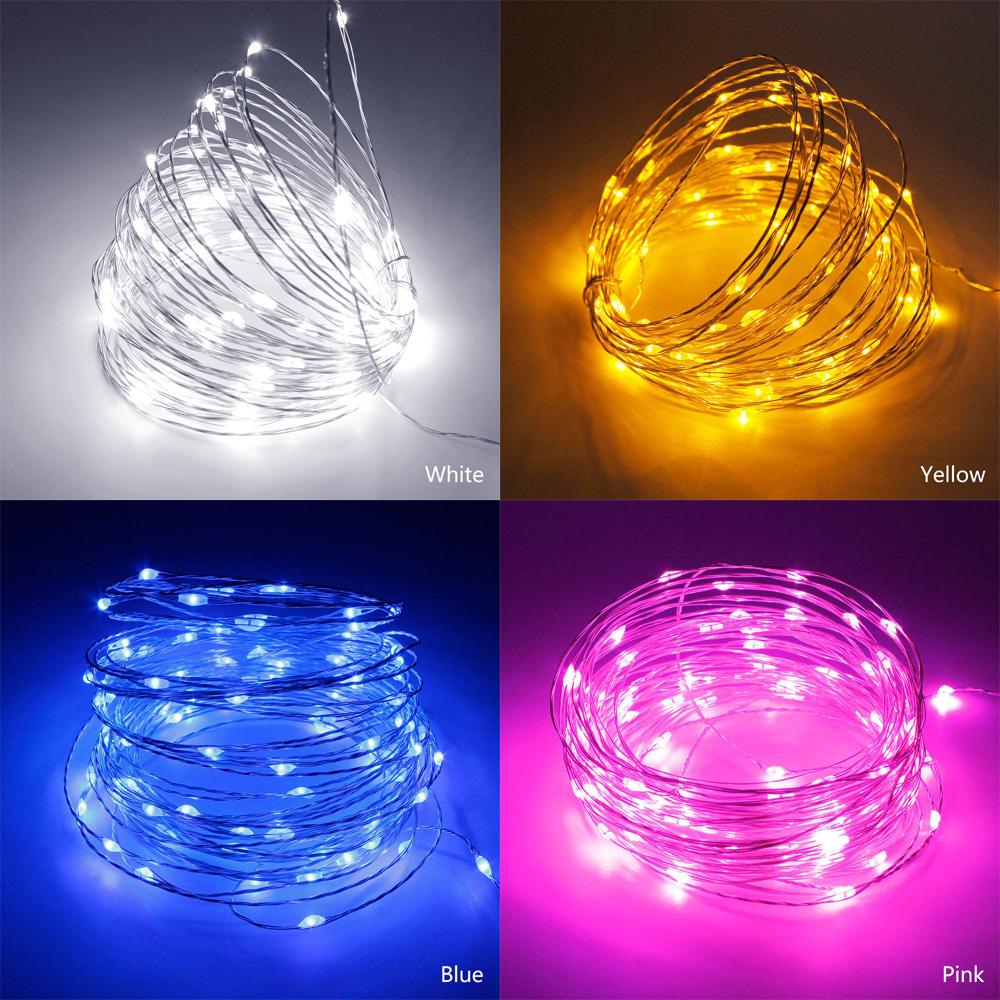 1pcs USB Powered LED String Lights 5M 50leds / 10M 100leds Silver Wire Fairy Garland for New Year Wedding Christmas Holiday Gift