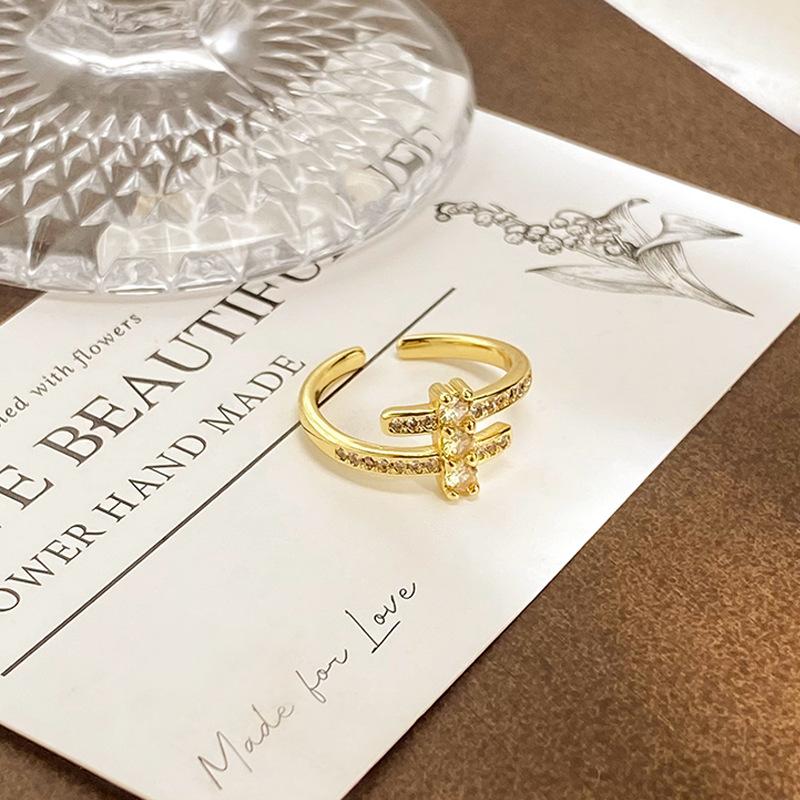 Butterfly Opening Ring Yellow Enamel Bow Light Luxury High Sense Unique Artistic Sense Student Party Ring