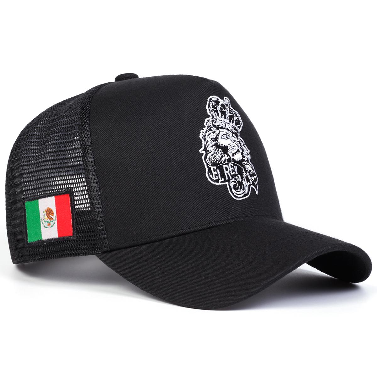 

Men Mexican Lion Head Embroidered Baseball Cap Mesh Hat Outdoor Adjustable Sunscreen Leisure Hat Spring Autumn Travel Tourism Beach Vacation