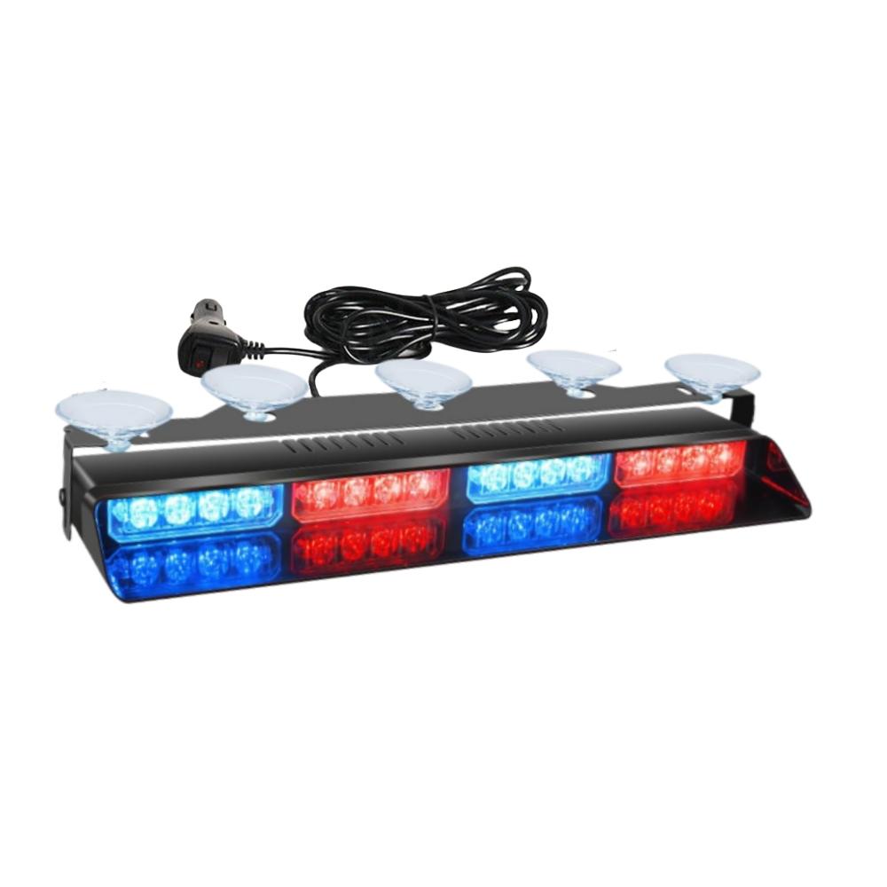 Emergency Dash Strobe Lights Safety Lights 16 LED Flashing Warning Hazard Windshield Visor Traffic Light Bars for Trucks