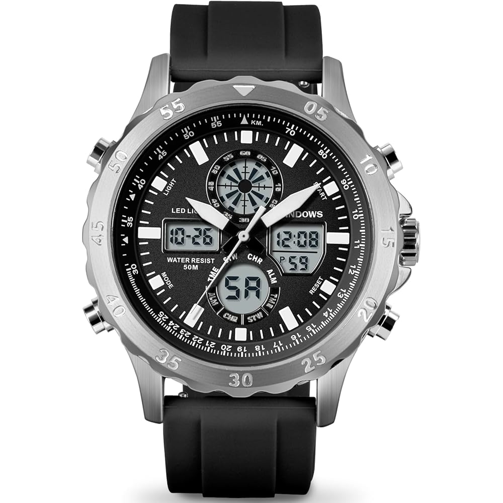 PINDOWS Men s Diamond Business Dress Analog Quartz Watch Luminous Waterproof Classic Stainless Steel Band