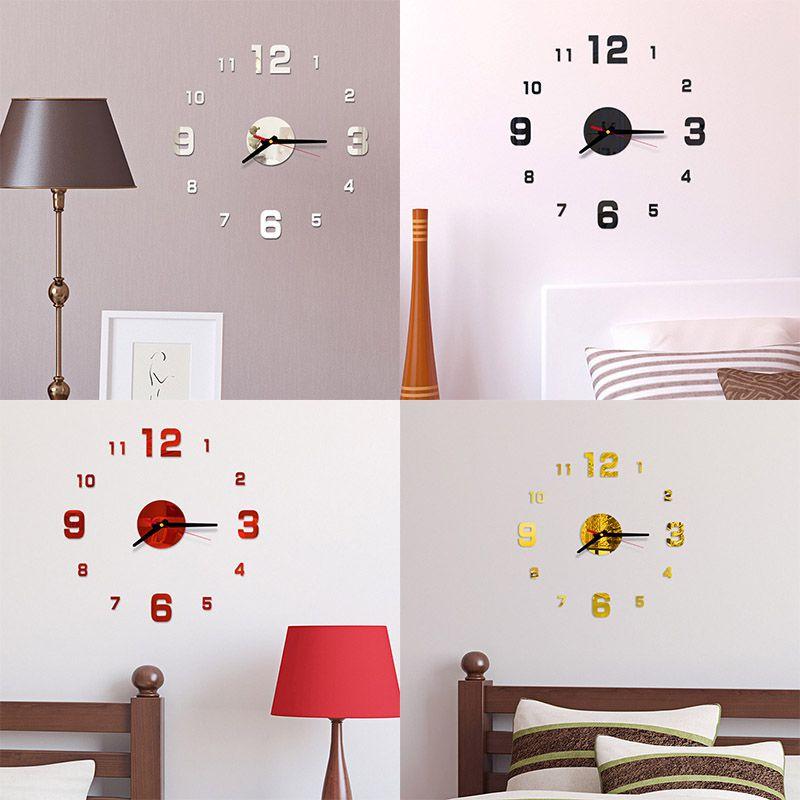 Elegant 3d Diy Acrylic Digital Wall Clock For Creative Home Living Room Decoration
