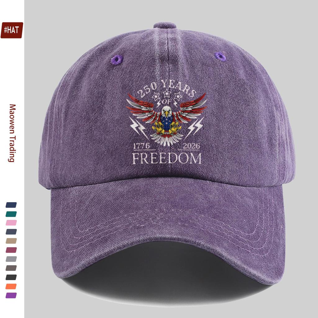 pc USA Years of Freedom meter Patriotic Print Baseball Cap for Men and Women Vintage Washed Sun Hat Lightweig