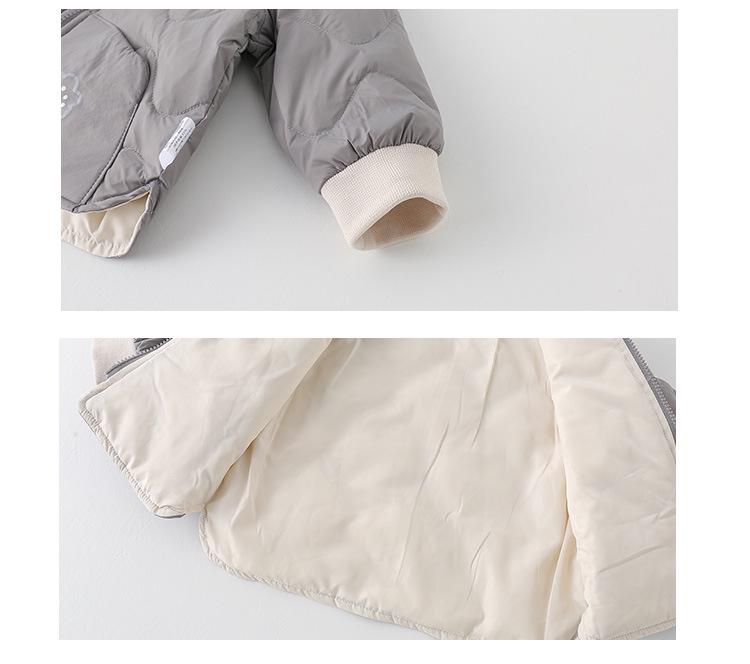 Infant Boys' Lightweight Cartoon Down Jacket, Class A, Autumn/Winter Warm Outerwear, White Duck Down 90