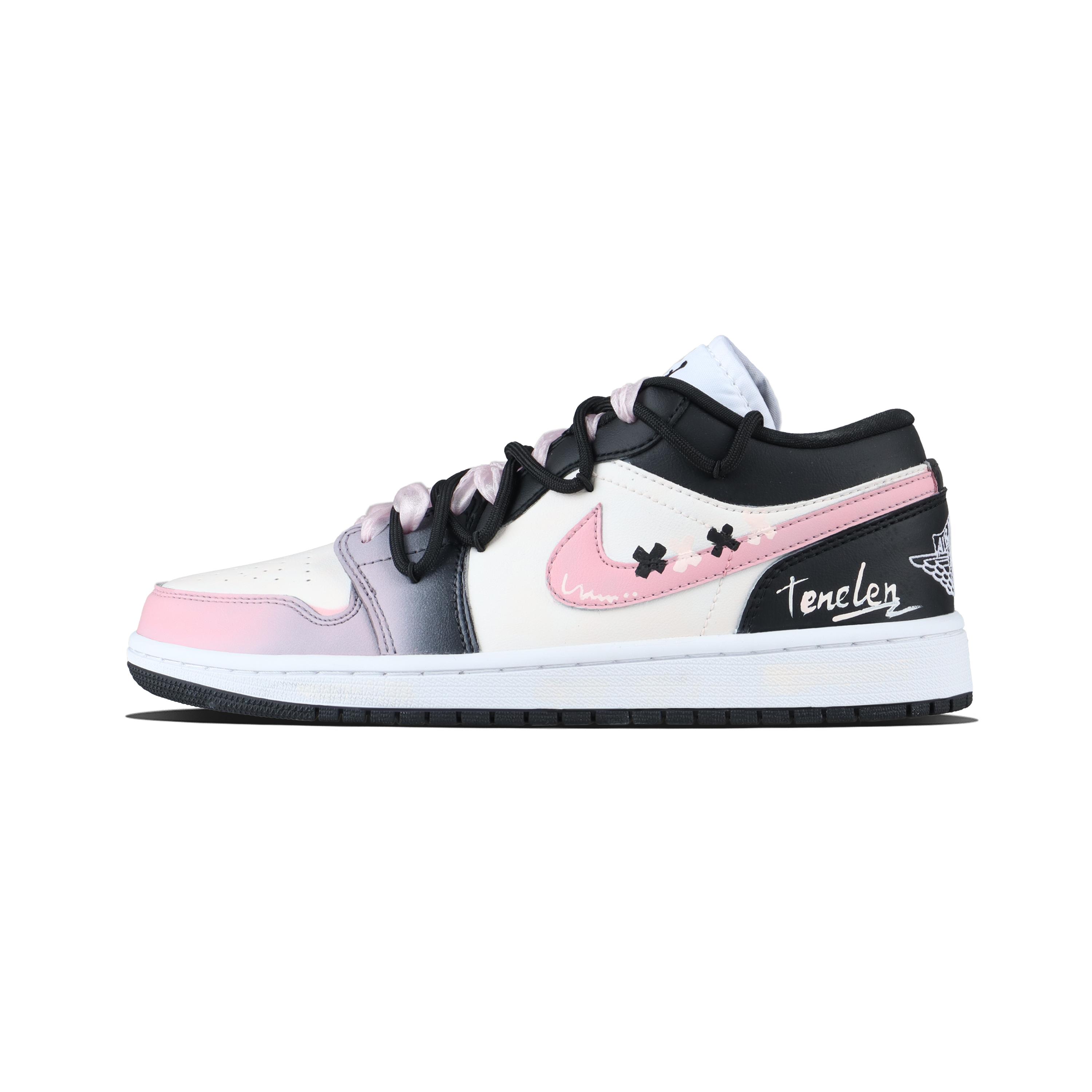 

Jordan Air Jordan 1 Tender Sweet Style Low top Skateboard Shoes Unisex Pink Black DC0774-101(Team1171-Tender ) 38