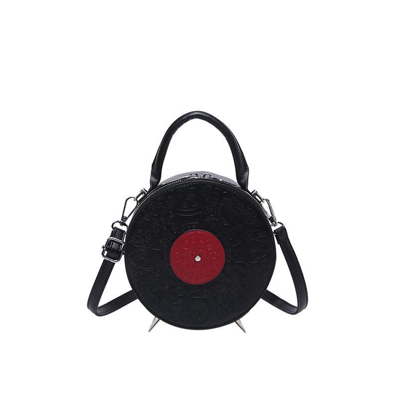 Niche Design Bag Women's Ins Style Retro Record Cross-body Funny Commuting Small Round
