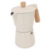 Stovetop Coffee Pot White 6 Cup Aluminum Single Valve Mocha Pot with Wooden Handle for Gas Stoves Electric Stoves