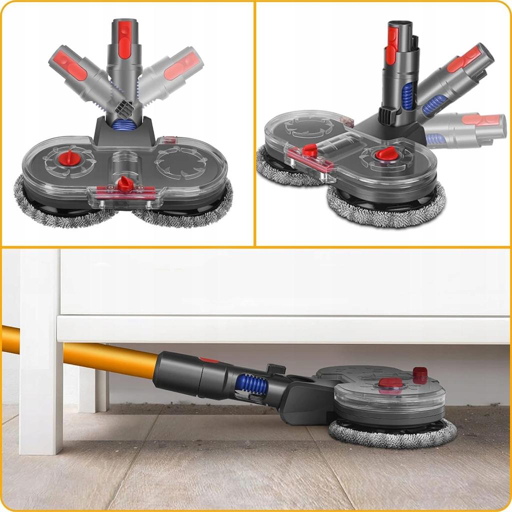 Rosfix Zestaw Mopujący z Filtrami do Odkurzaczy Dyson – Mopowanie na Mokro i Sucho | Prędkość 160 obr./min | Kompatybilność z V7–V15