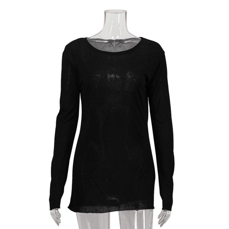 Mini Abito Casual Pigro Autunnale Girocollo Manica Lunga Vestibilità Larga Monocolore Tessuto Morbido Abbigliamento Quotidiano per la Casa e il Relax Vestito Corto a T-shirt