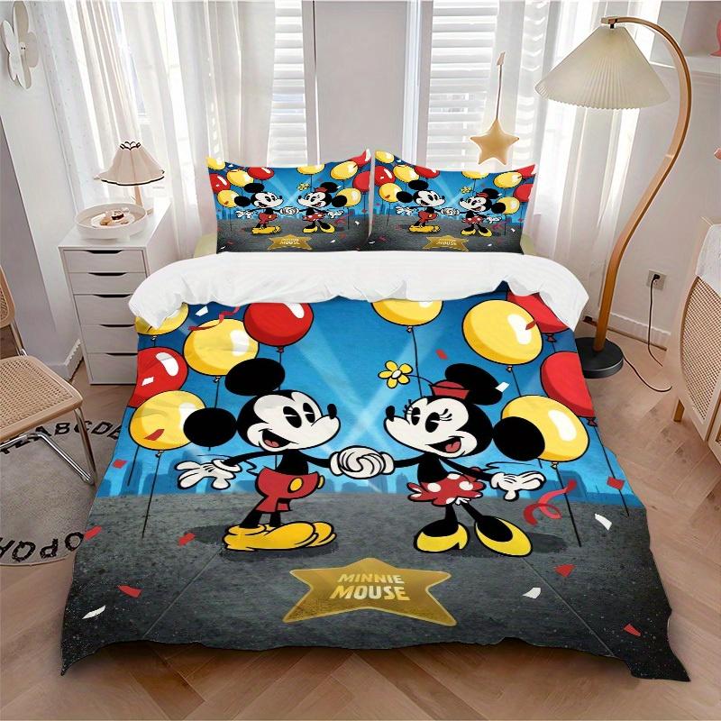 

3pcs set Mickey Mouse, Minnie Mouse, balloons Bedding Set with Duvet Cover+Pillowcases, All-Season Polyester, Zipper Closure53 135x200cm