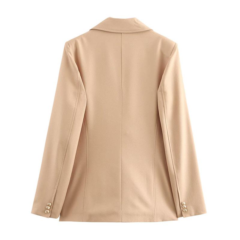 Women Temperament Lapel Slim Fit Suit Jacket Autumn Turn Down Collar Single-breasted Office Lady Blazer Elegant Fashion Coats