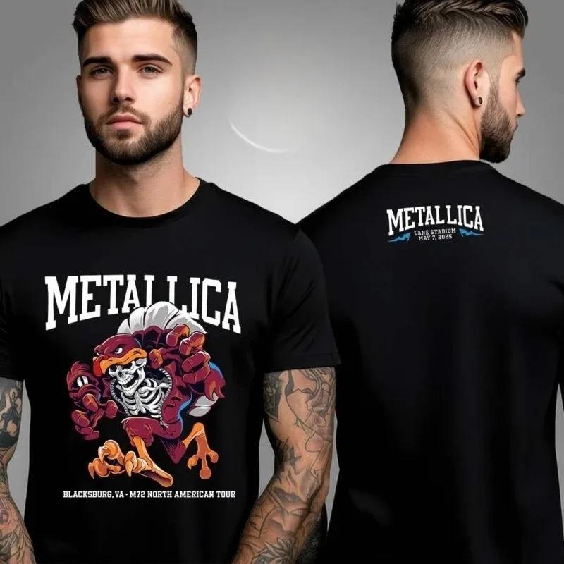 American Heavy Metal Band Metallica Album Poster Graphic Print Tshirts Men Women Crewneck Cotton Tee New Fashion Oversized Tops