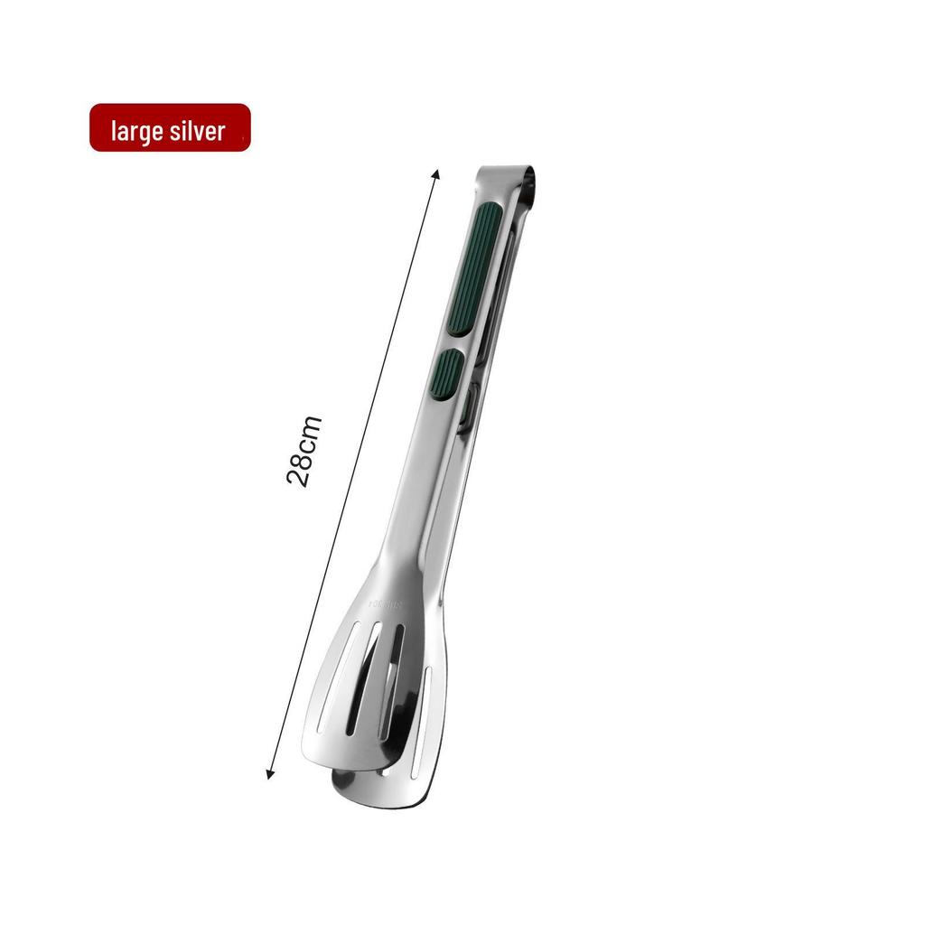304 Stainless Steel Triple-Line Kitchen Tongs for Bread, Barbecue, and Buffet