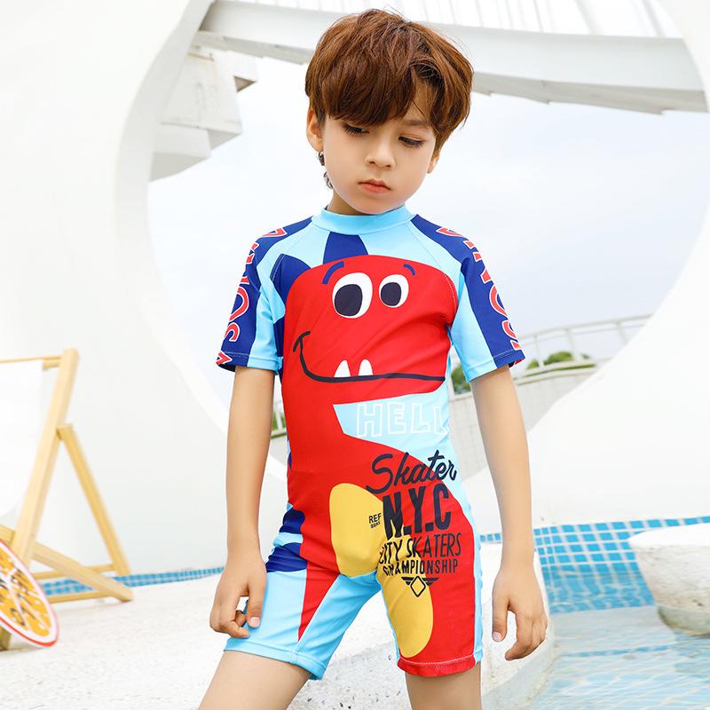 

Мультяшный купальник для мальчиков в корейском стиле - S/M/L Солнцезащитная пляжная одежда для младенцев и детей для горячих источников Extra Large