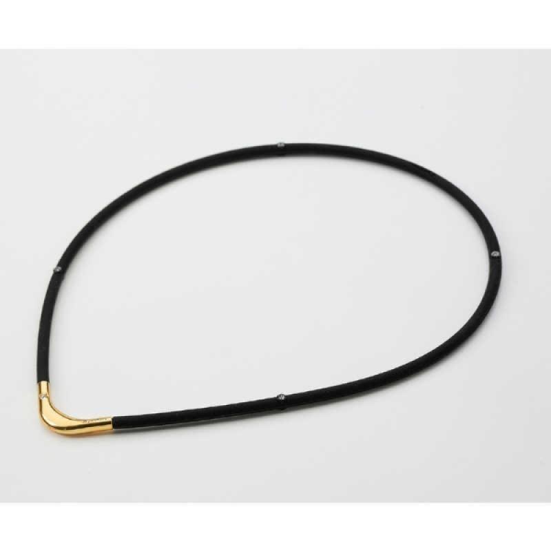 Rakuwa Magnet Titanium Necklace S-2 Black/Gold 55cm 1pc