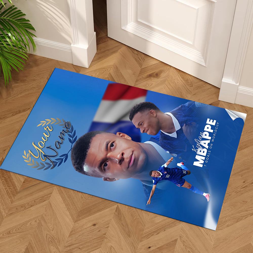 Mbappé Customize Your Name Carpet Suitable for Outdoor Balcony Kitchen Dining Room Antislip Carpet Decorate Offices Perfect Gift for Friends & Family