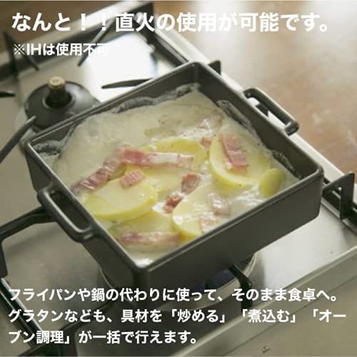 Kamoshika Tool Shop Grill Dish, Medium, Made In Japan, Heat-Resistant Ceramic, Gratin Dish, Oven Dish, Cocotte (Medium, White)