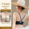Seamless Front Closure V-Neck Bra for Women – Small Chest Enhancing, Wire-Free, Non-Slip, One-Shoulder Design