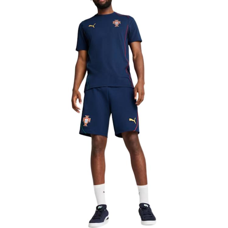 Puma Logo Badge Elastic Waist Mid Rise Casual Shorts Men Shorts Blue 779560-17