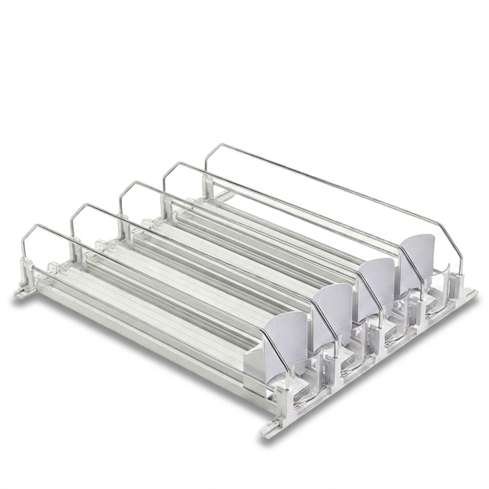 

Hyack Refrigerator Can Storage Drink Holder Dispenser Organizer, Spring Type (4 Rows, White)