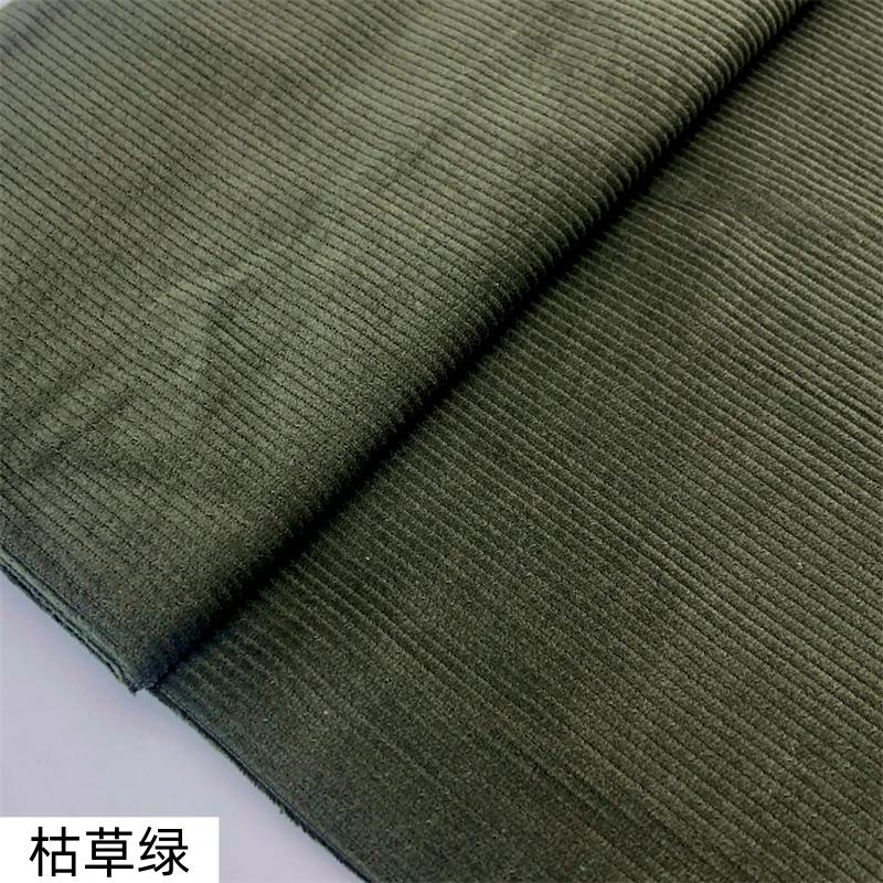 Pure Cotton Corduroy Fabric Medium Striped By The Meter for Clothes Dresses Pants Coats Sewing Cloth Soft Breathabe White Blue