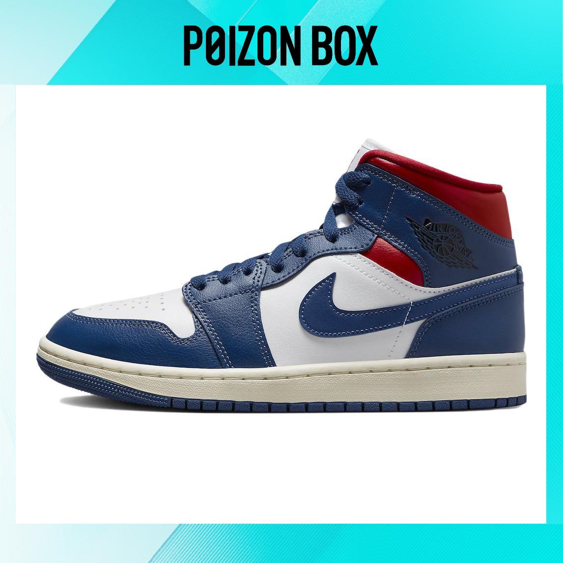 

кроссовки Jordan 1 Mid French Blue Gym Red (Women s) BQ6472-146
