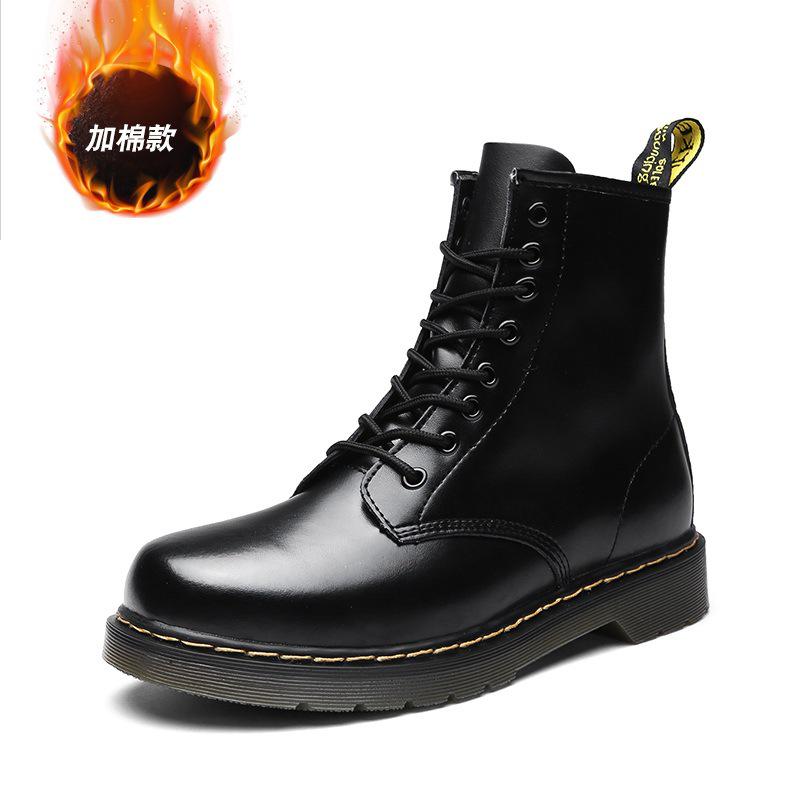 Leather Martin Boots Men's British Leather Boots Medium and High Top Spring and Autumn Large Size Boots Large Size Martin Shoes