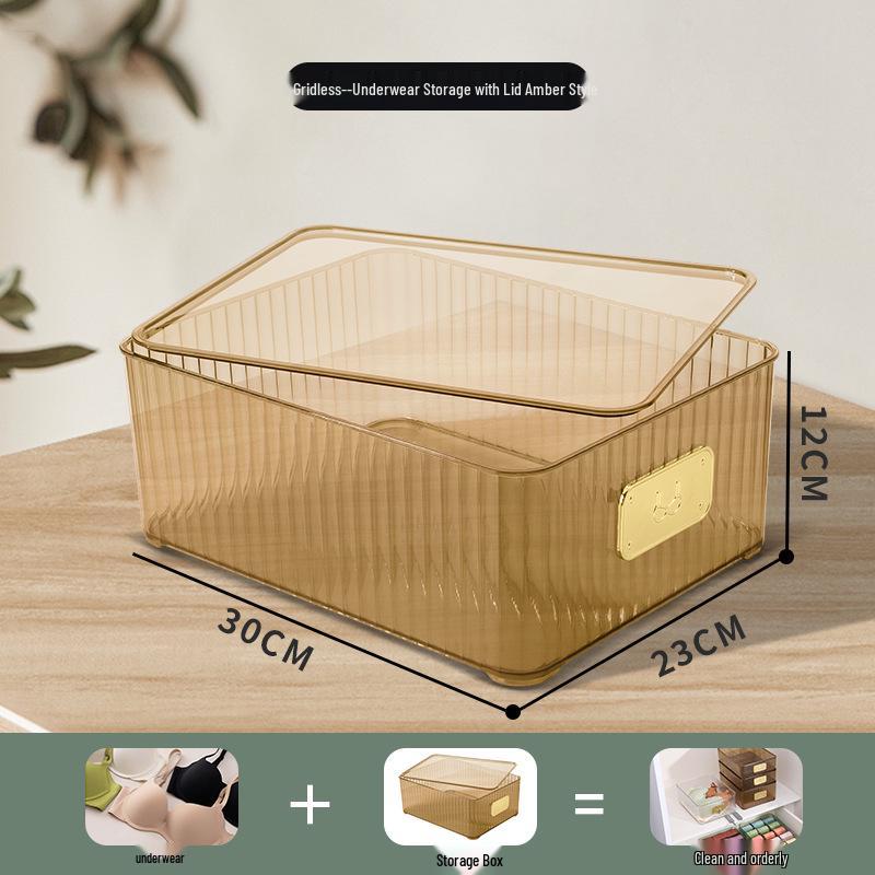 Multifunctional Plastic Underwear Storage Box with Lid – Organizer for Bras, Socks, and Underpants