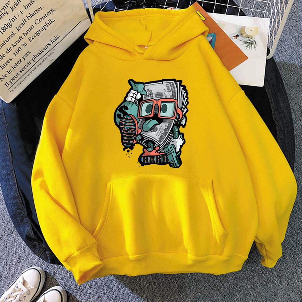 Money Roll 100 Hundred Dollar Sweatshirts Men's Hoodies Cartoon Funny Women Clothing Autumn Winter Long Sleeve Top