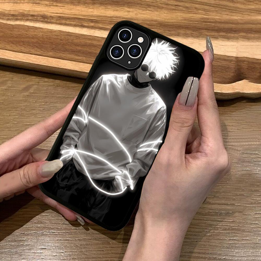 Cartoon Gojo Satoru Characters Phone Case Silicone PC+TPU For For IPhone 11 12 13 14 15 16 Plus Pro Max Cover