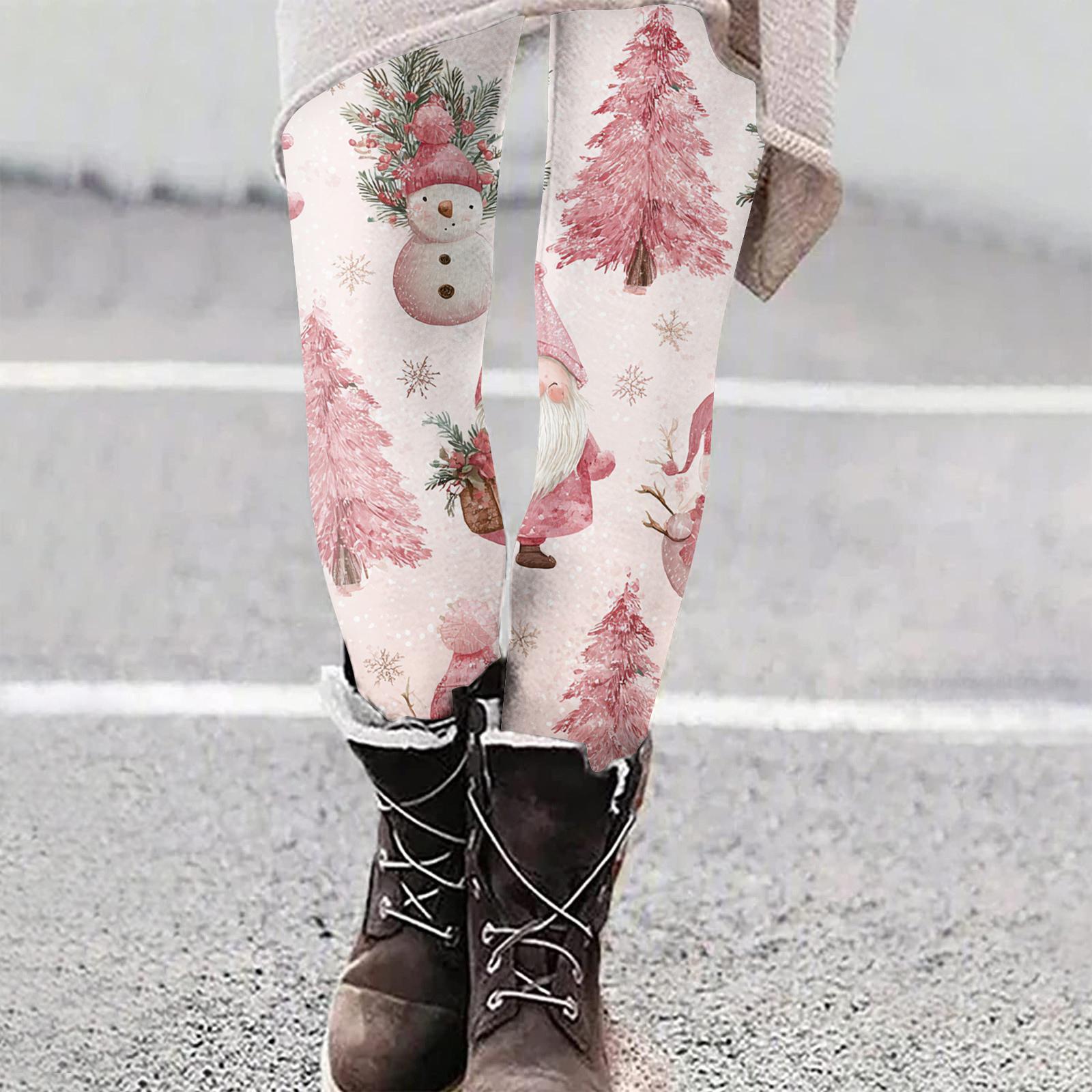 

Женские рождественские облегающие эластичные повседневные брюки для йоги S белый