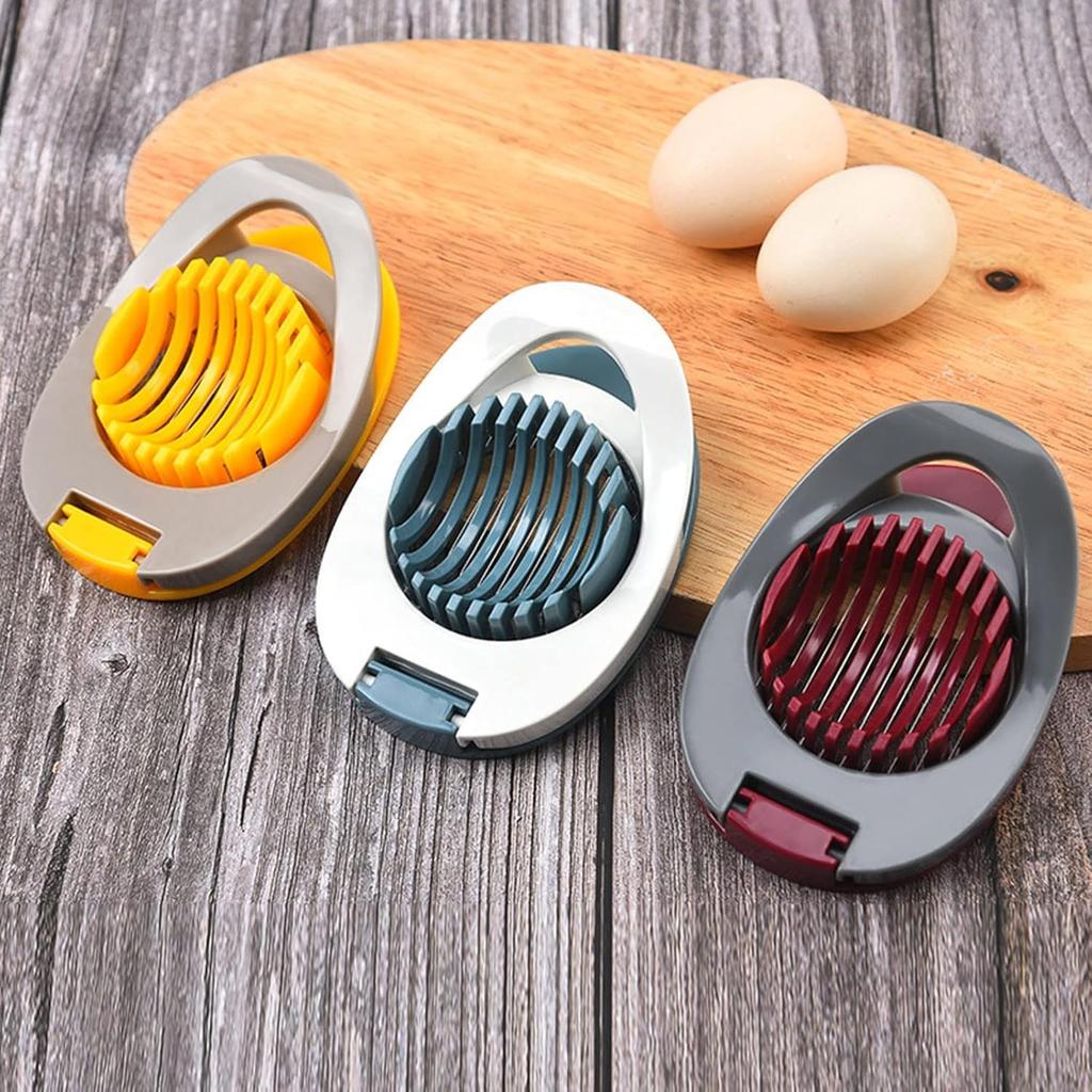 3-in-1 Eierschneider – Tragbarer gekochter Eihacker für Salat, Sandwiches – Küchenwerkzeug macht Scheiben, Keile, Würfel