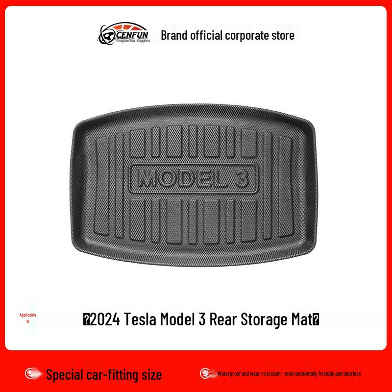 Коврики 6D Surround TPE для пола и багажника для Tesla Model 3 (2024)