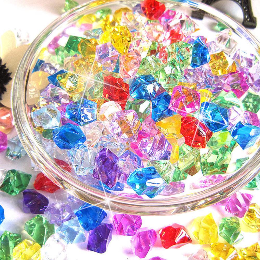 400PCS/200PCS Plastic Gems Ice Grains Colorful Stones Children Jewels Acrylic Jewels Ice Counter Crystal Diamonds Toy