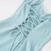 D25DS093 European & American Style Lace-up Ruched Camisole Dress