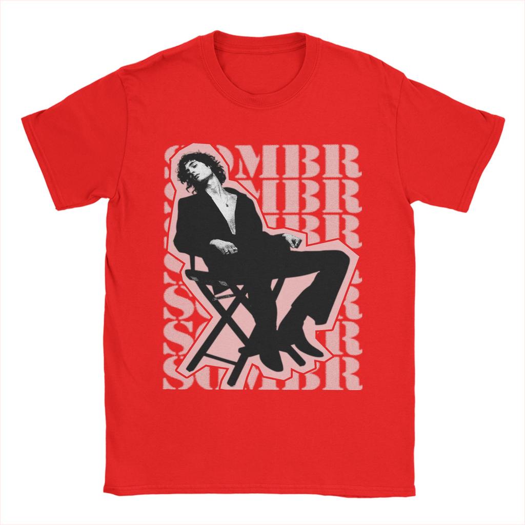 Unisex T-Shirts Sänger Sombr Vintage Reine Baumwolle T-Shirts Kurzarm T-Shirt Rundhals Kleidung Bedruckt